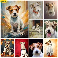 Fox Terriers 5D Diamond Painting Cartoon Dog Portrait Diamond Embroidery Cross Stitch Kid Gift Living Room Bedroom Wall Decor