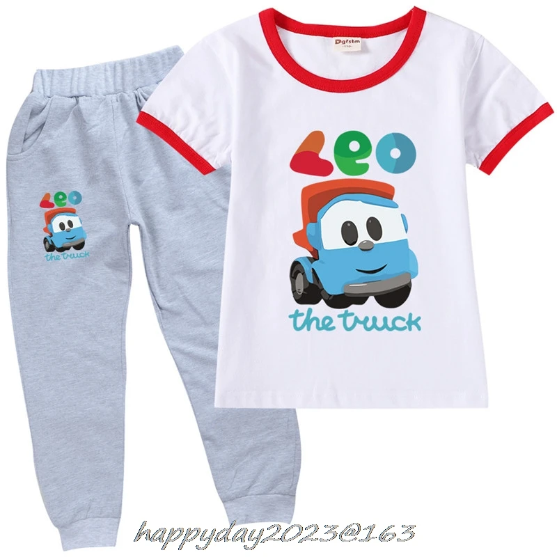 Spring Summer Toddler Girls Leo The Truck Tv Show Clothes 2pcs Outfits Kids Clothes Girl Tracksuit Suit For boys Children Cloth