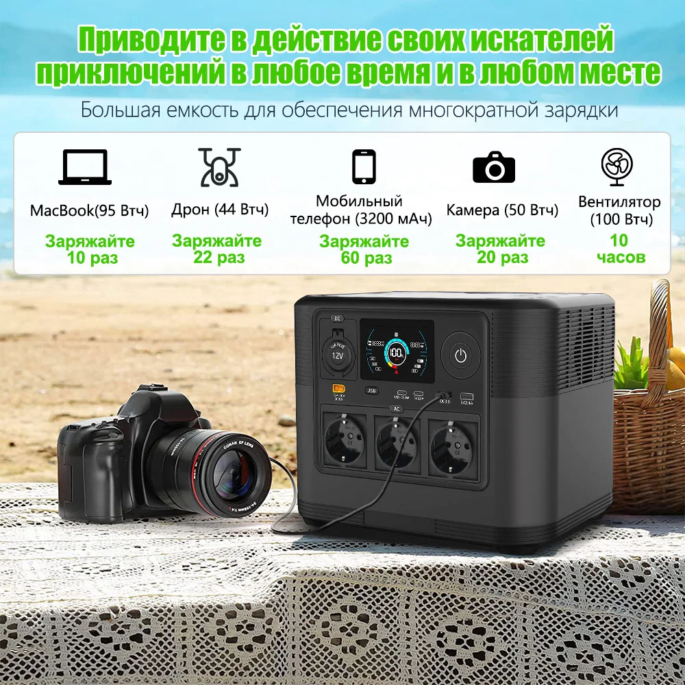 1200W 2000w All in One Power Generator Solar Lifepo4 Lithium Battery Portable Power Supply Station With Solar Panels view 6