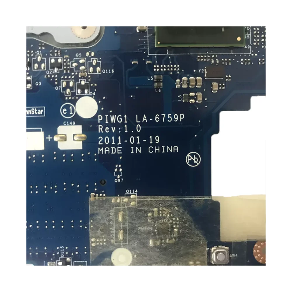 LA-6759P is Suitable For Lenovo Ideapad G470 Z500 Laptop Motherboard HM65 11013568 PIWG1 MB UMA