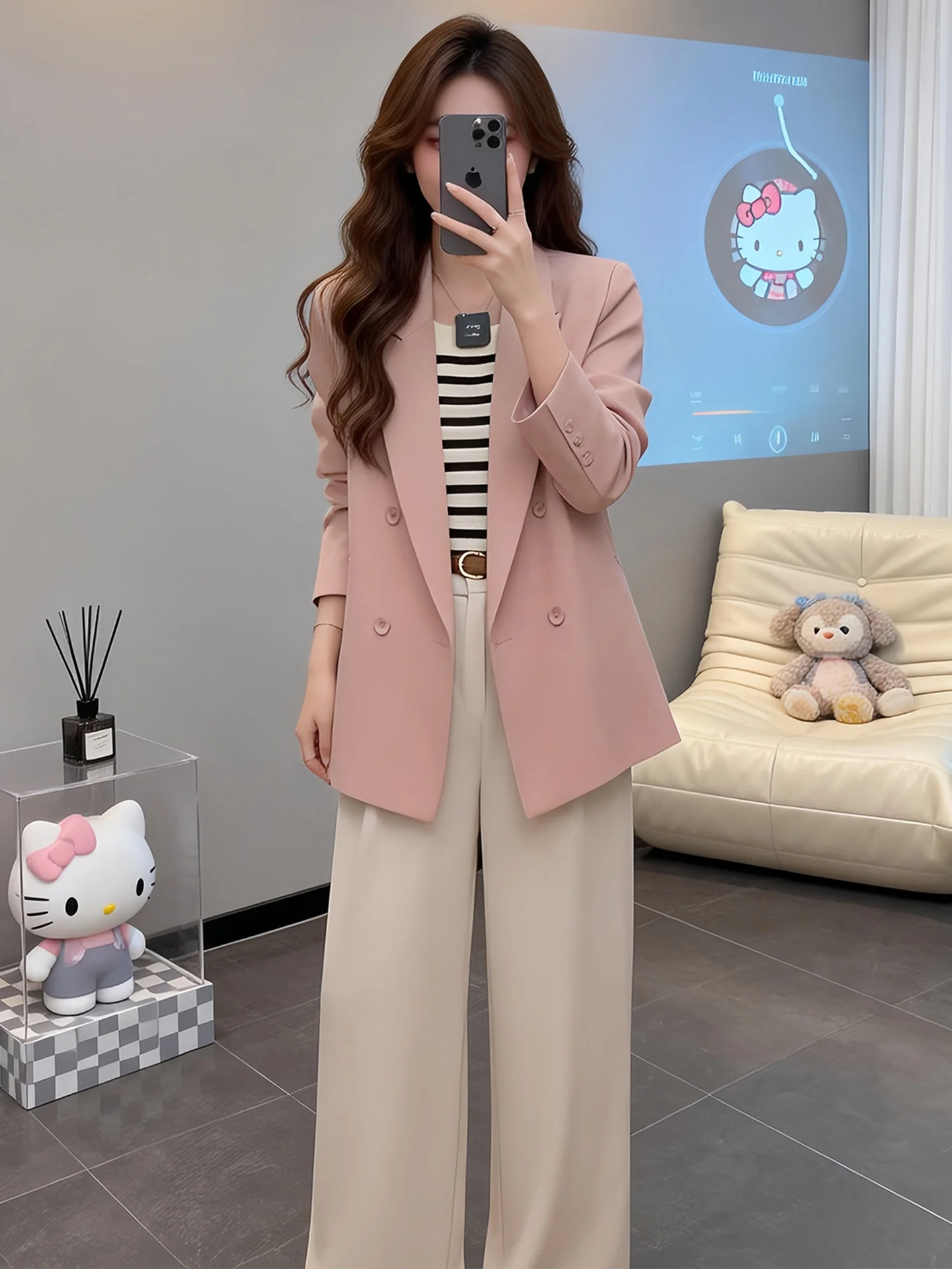 Fashionable Loose Casual Korean Style Suit Jacket 2026 New Spring Autumn Slimming Small Western Clothes Top for Women