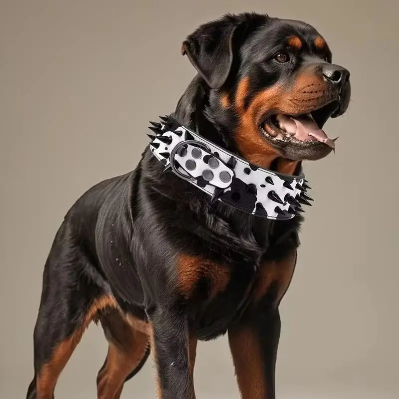 

Dog Collar Anti-Bite Rivets Large Dog Collar Bulldog Domineering Neck Collar Anti-Bite Bully Dog Supplies Pets