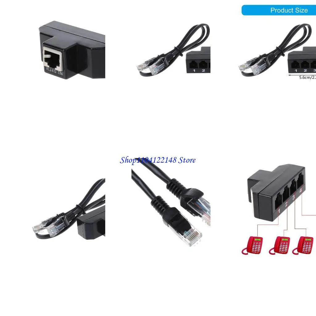 

P9FA RJ11 6P4C Female To 4 Ethernet RJ45 8P8C Male F/for M Adapter Converter Cable