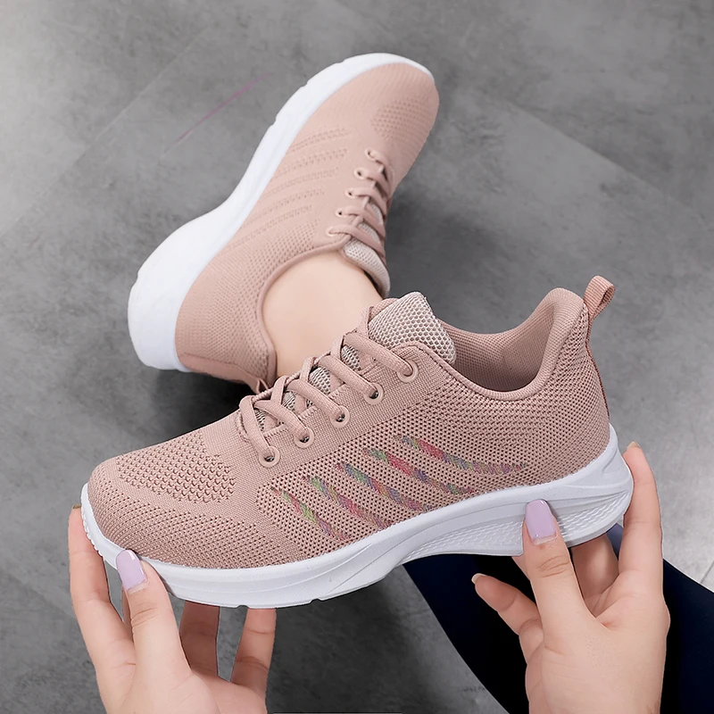 Mesh Women Vulcanized Shoes Sneakers Platform Shoes Woman Loafers Breathable Air Mesh Swing Wedges Shoe Breathable Flats