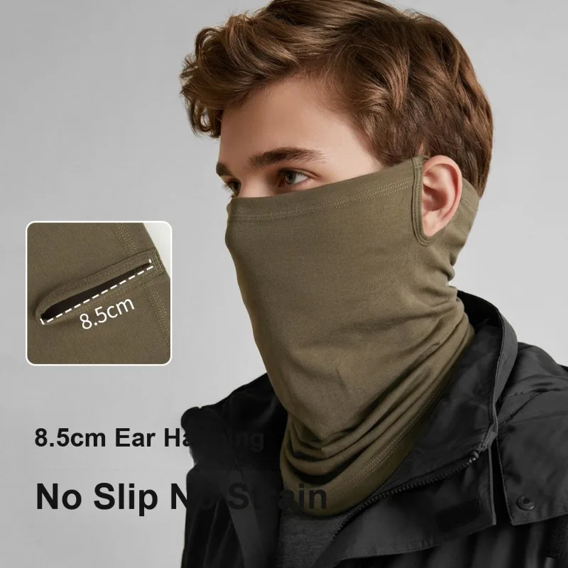 Ski Face Mask Fleece Lined Windproof Neck Gaiter with Ear Loops for Outdoor Winter Skiing Cold Weather Activities