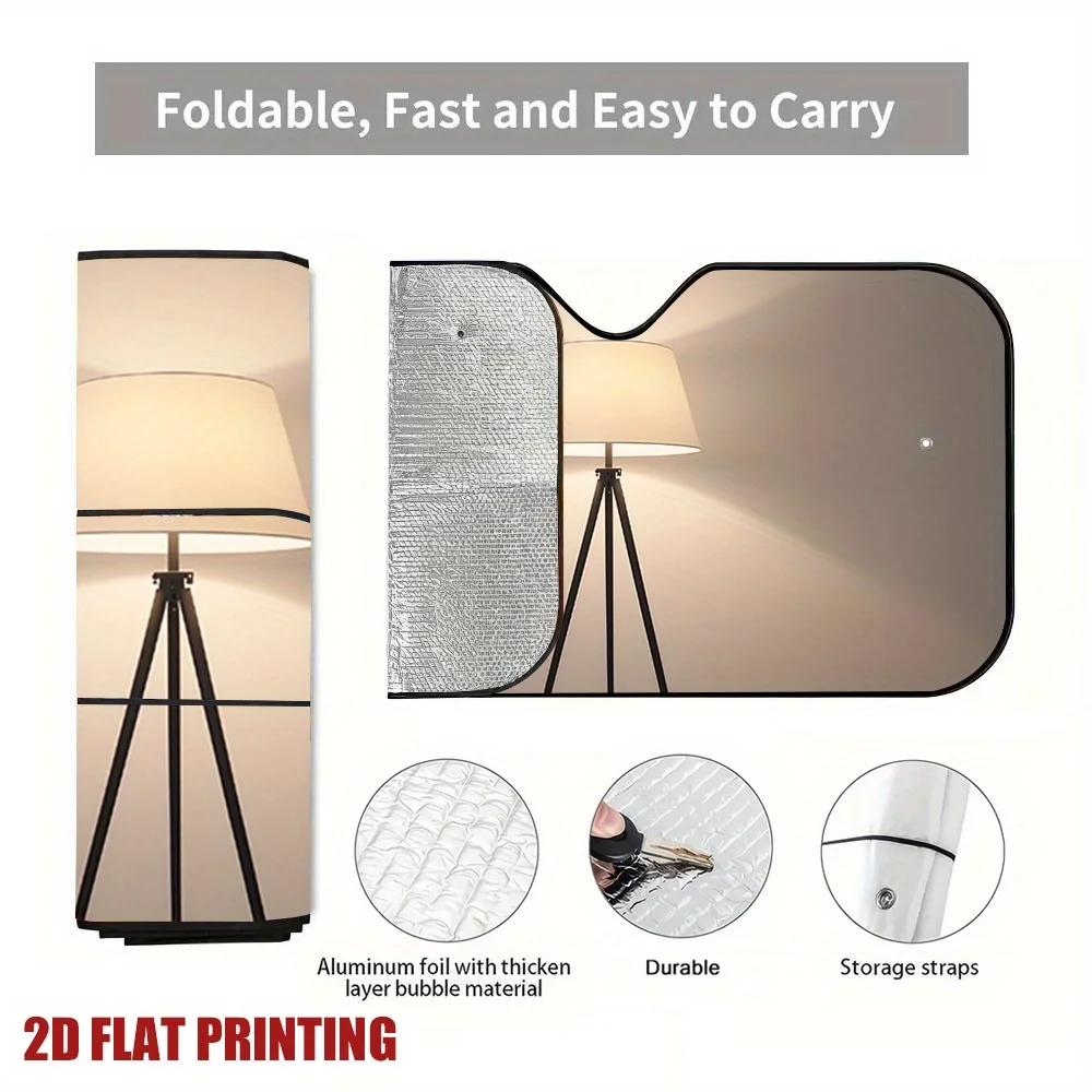 قطعة واحدة من مصباح السيارة ثلاثي القوائم الحديث بتصميم حاجب من الشمس - يجب اقتناؤه للركاب، يقلل من وهج المقصورة ومثالي لفراوح الغداء أو بيكو