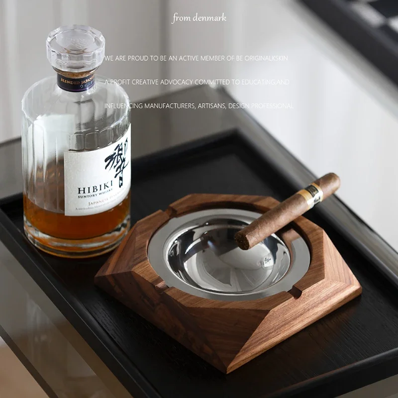 European light luxury ashtray anti-fly ash household living room office decoration cigar cigarette tank trend high-end ornament