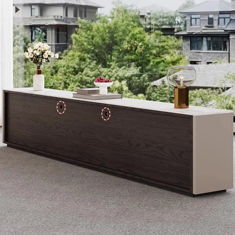 Meja TV Kayu Modern untuk Ruang Tamu, Meja TV Universal Desainer dengan Laci Mewah, Furnitur Trendy untuk Penyimpanan