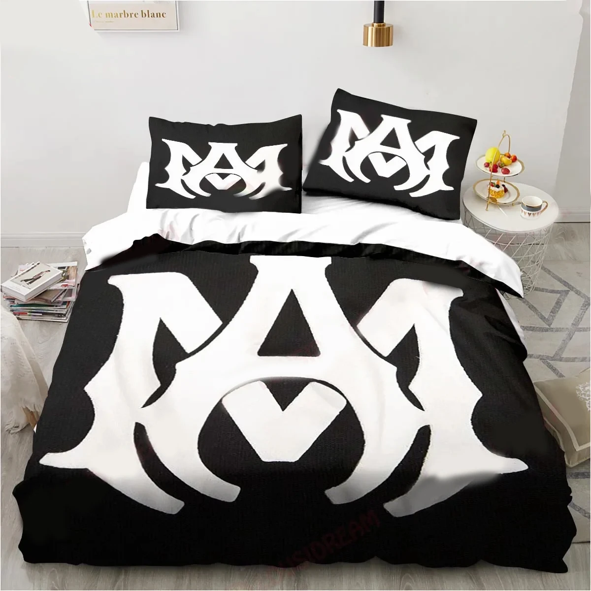 Imagem -02 - Logo Amiris Graffiti Padrão Bedding Grupo Capa de Edredão Bed Grupo Quilt Cover Fronha Consolador Rei Queen Size Boys Adulto