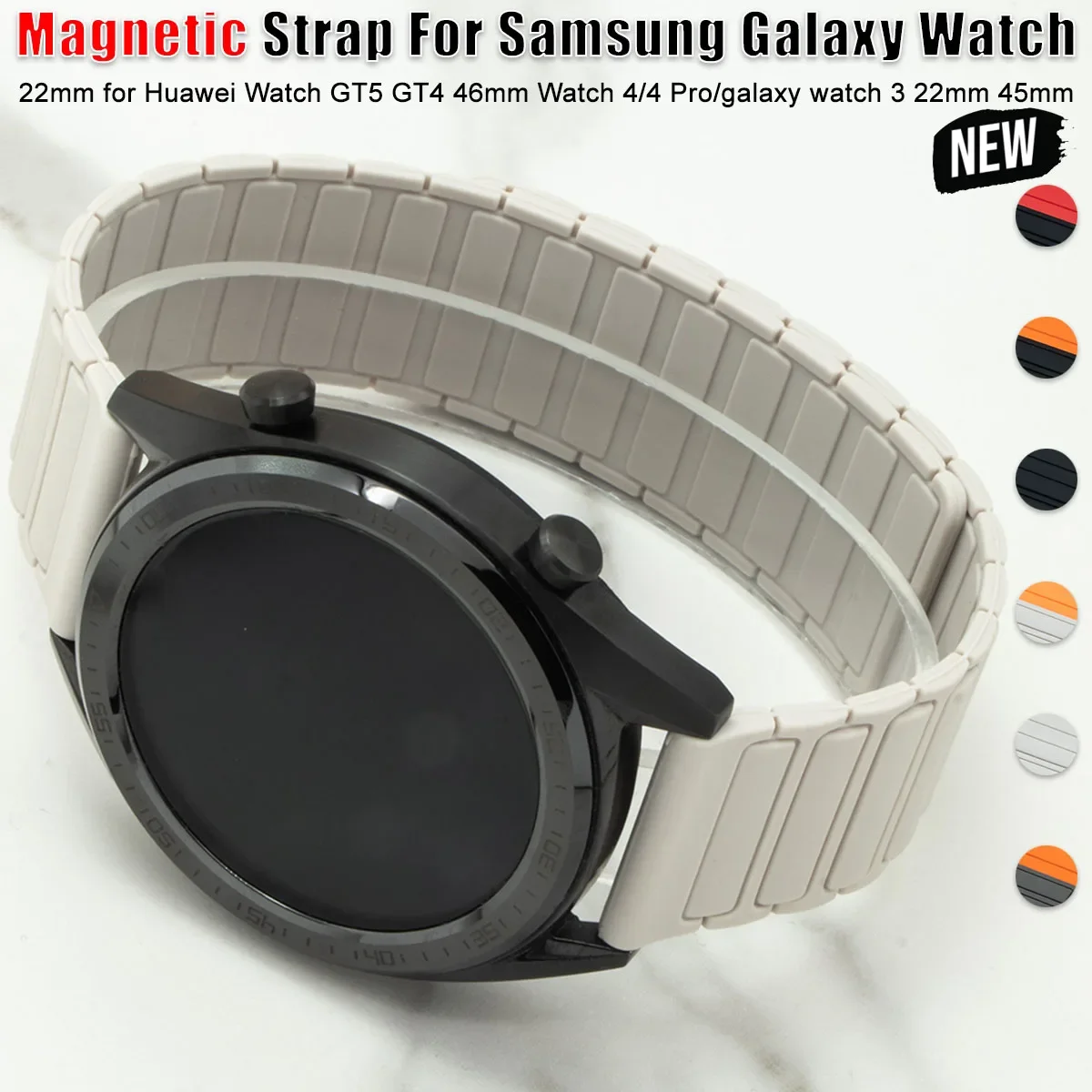 Magnetic Silicone Band For Samsung galaxy watch 3 22mm 45mm Ultimate Loop Strap For Samsung gear S3 Watch Soft Bracelet 46mm