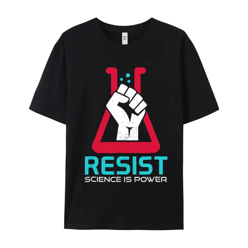 Resist Science Is Power Science Discount Short Sleeve Printing Tshirts Combed cotton O-Neck Mens Tops Tees T-shirts Father Day