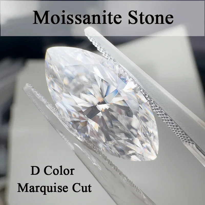 

Moissanite Stones D Color Marquise Cut Pass Diamond Tester Gemstone Charms Jewelry Making Materials with GRA Certificate