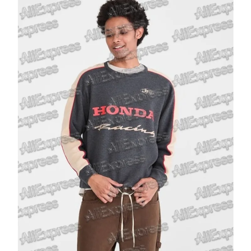 

2025 Honda Autumn New Round Neck long Sleeved For Men Motorcycle Racing Enthusiasts Oversized Sports Colorful Long Sleeves