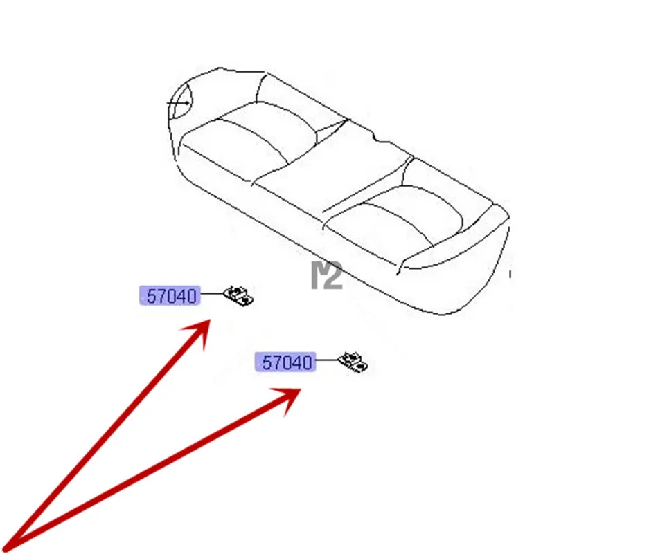 2EA Seat Cushion Lock Device After Rear Seat Cushion For CERATO CLARUS CREDOS MENTOR SEPHIA SHUMA SPECTRA SOUL K2500 0K20157040D