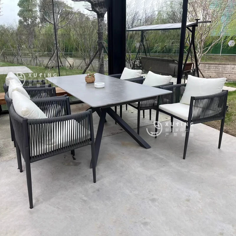 กาแฟมือถือสวนเฟอร์นิเจอร์ชุดเก้าอี้กลางแจ้งโต๊ะศึกษาตารางร้านอาหารจัดการประชุมหรูหราโป๊กเกอร์ Mesa Salon เฟอร์นิเจอร์