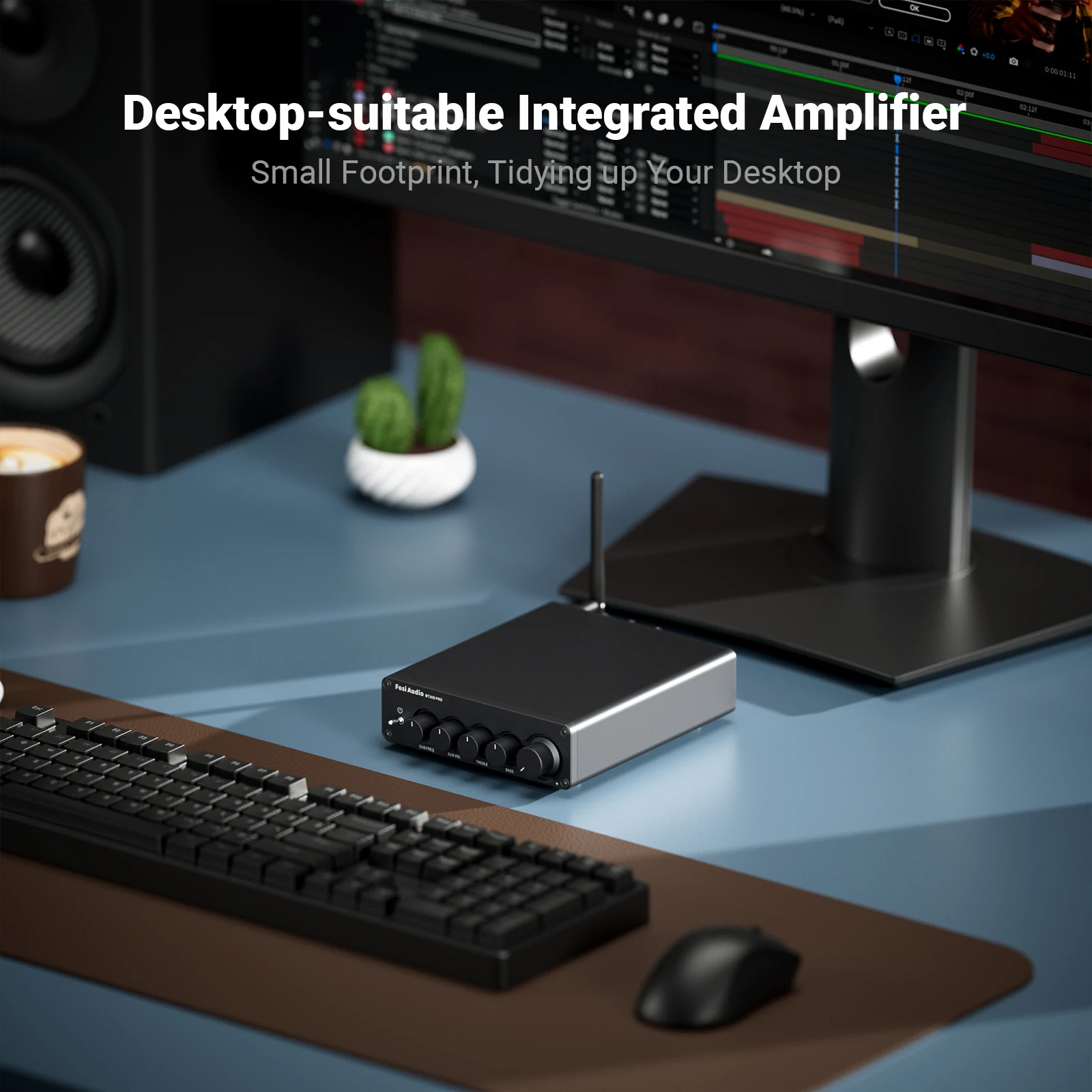 Fosi Audio Bluetooth wzmacniacz mocy dźwięku 2.1 kanałowy wzmacniacz audio odbiornik do głośnika Subwoofer 165Wx2 + 350W BT30D PRO