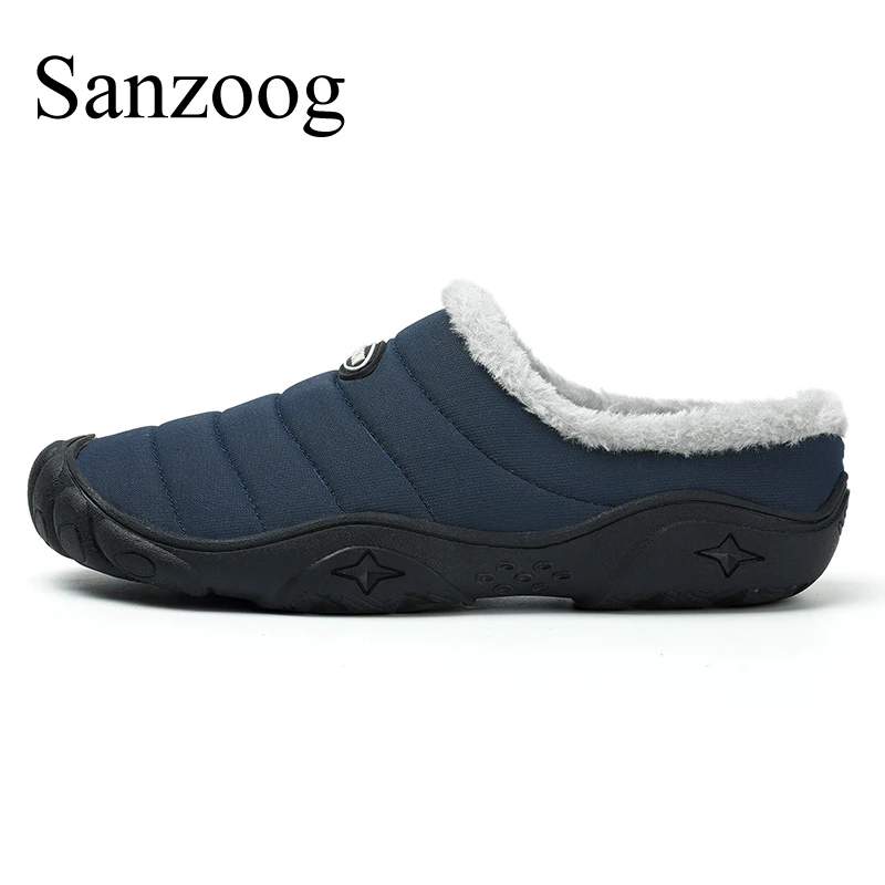 Men Women Winter Indoor Plush Fur Slippers Warm Home Cotton Shoes House Slides Anti-Skid Big Size 47 48 49