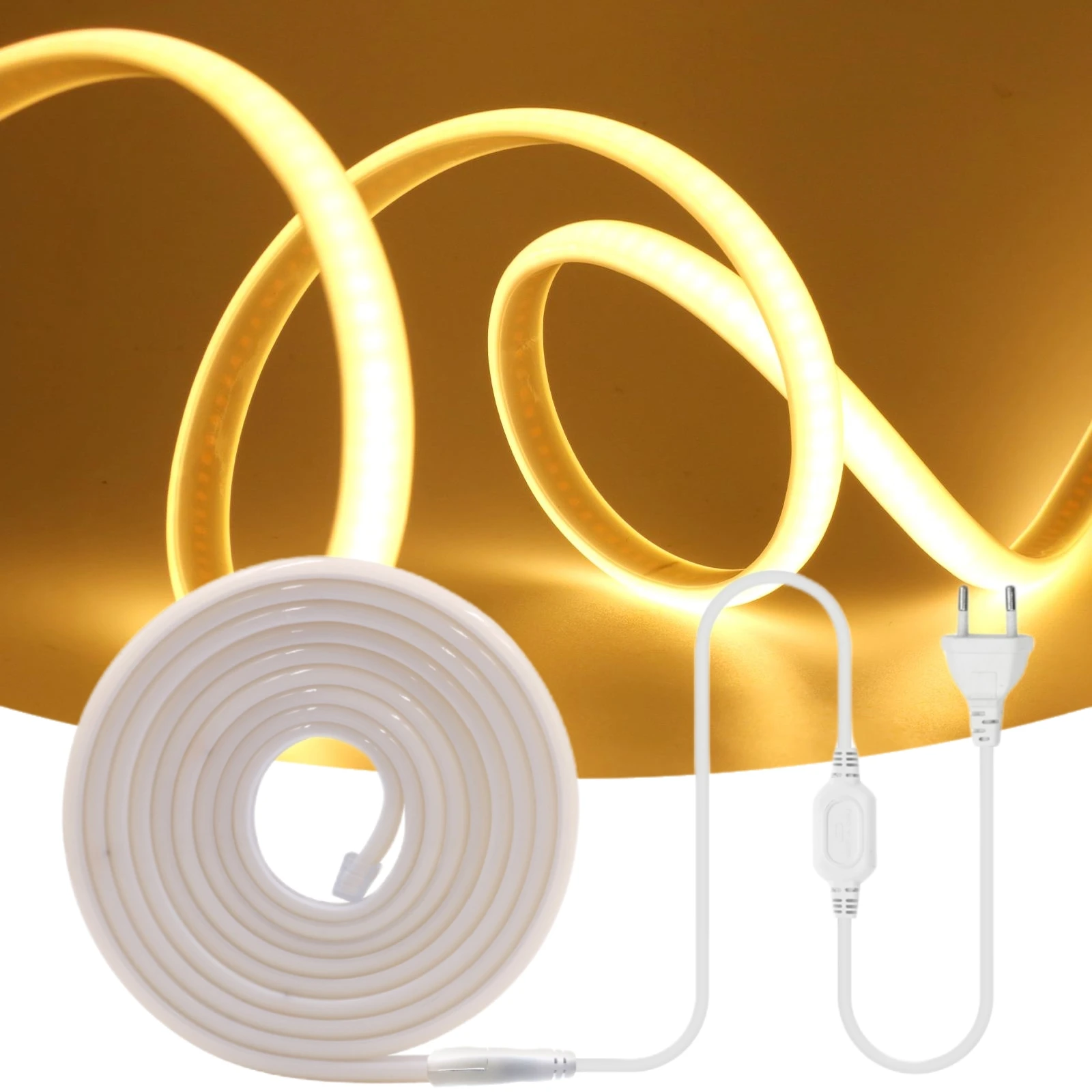 288LEDs/M COB NEON Light 220V 40M 35M 30M 25M 20M 15M 10M FOB Tape Ribbon EU UK Plug IP67 Waterproof Linear Lighting For Bedroom