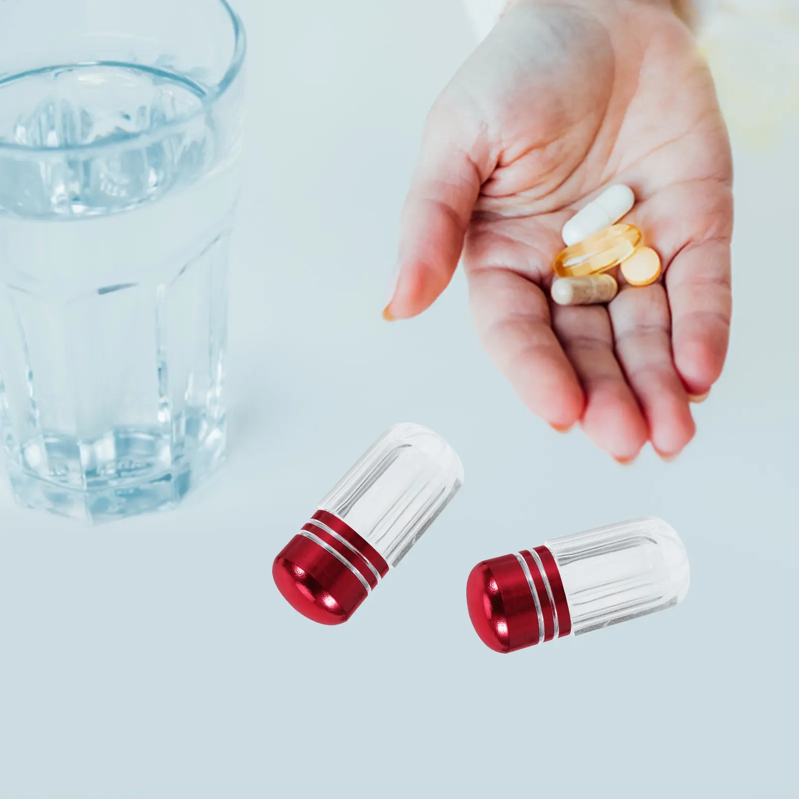 20Pcs Empty Plastic Medicine Bottles Caps Pill Container Durable Portable Travel Vials Empty Plastic Medicine Bottles