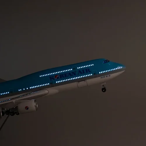 1/160 비행기 모형 선물 디스플레이, LED 조명 착륙 기어, 한국 항공 747 B747-8 항공, 47cm 비행기 모형, 신제품 