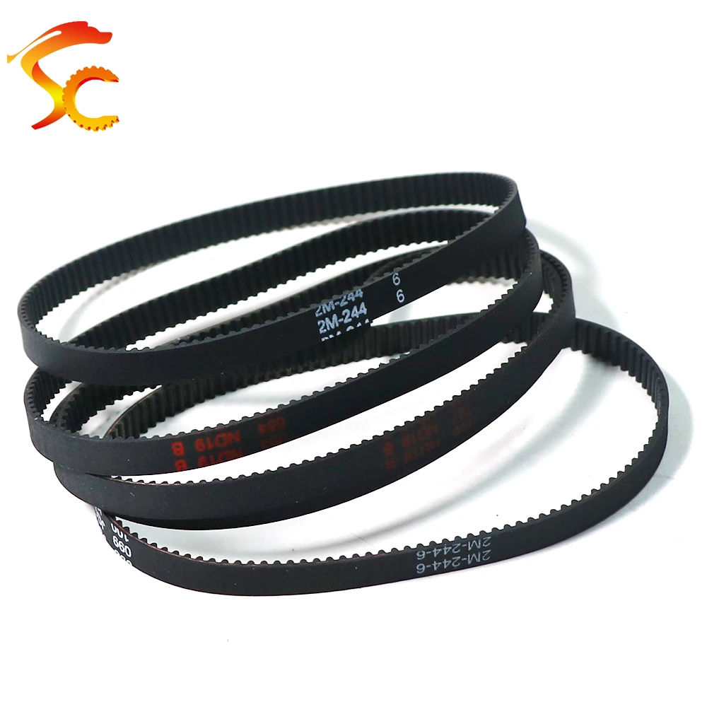 2M GT2 printer synchronous belt circumference 240/242/244/246/248 width 6/9/10/15mm tooth pitch 2mm