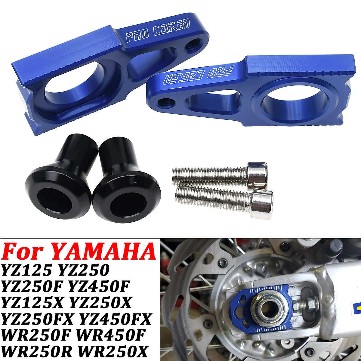 

CNC Rear Adjuster Block Chain For Motorcycle YAMAHA YZ125 250 250F 450F 125X 250X 450FX 250FX WR250F 2002-2022 Dirt Bike