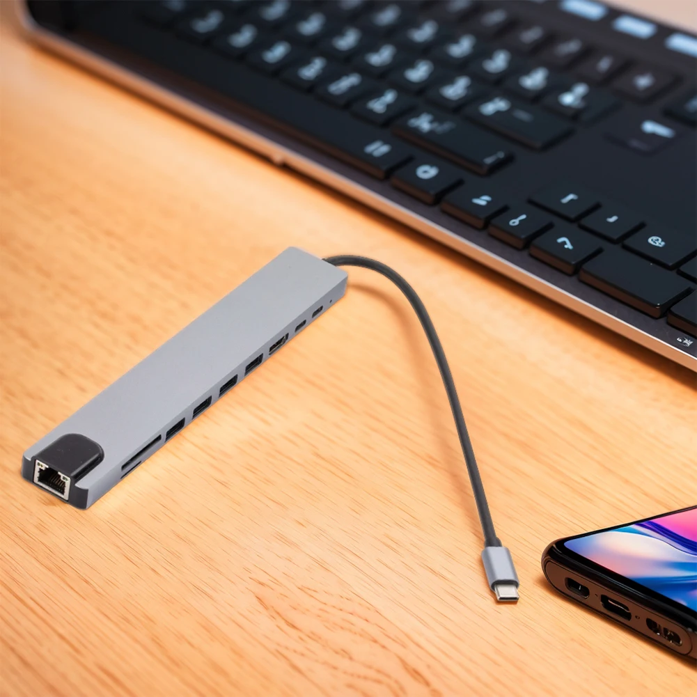 

Концентратор 10 в 1 типа C 3 USB2.0 1 USB3.0 5 Гбит/с Адаптер типа C 4K HDMI-совместимый 100 Вт PD SD/TF Card Reader для MacBook iPad Pro XPS