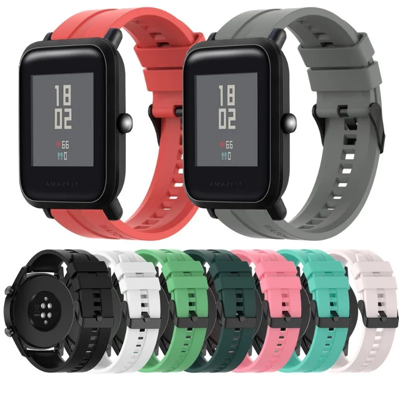 Bracelet en silicone adapté à Huami Amazfit Bip6 Bip5 Bip3 Bip3 5 6 Lite S U Pro Unity, bracelet de sport 20mm 22mm