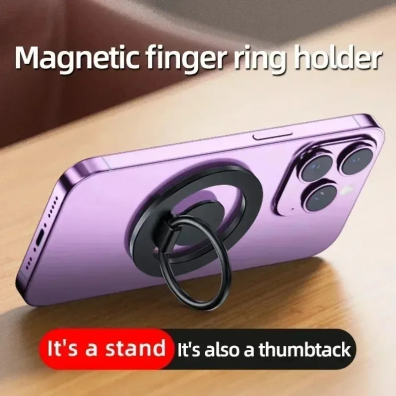 Double-sided Magnetic Phone Stand 360° Rotation Aluminum Alloy Foldable Strong Magnet for iPhone 15 14 13 12 Car Backpack - view 3