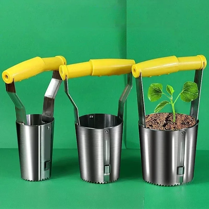 Thickened Stainless Steel Seedling Transplanter Sowing Seeds Planting Seedlings Digging Holes Tools Horticultural Hand Tools