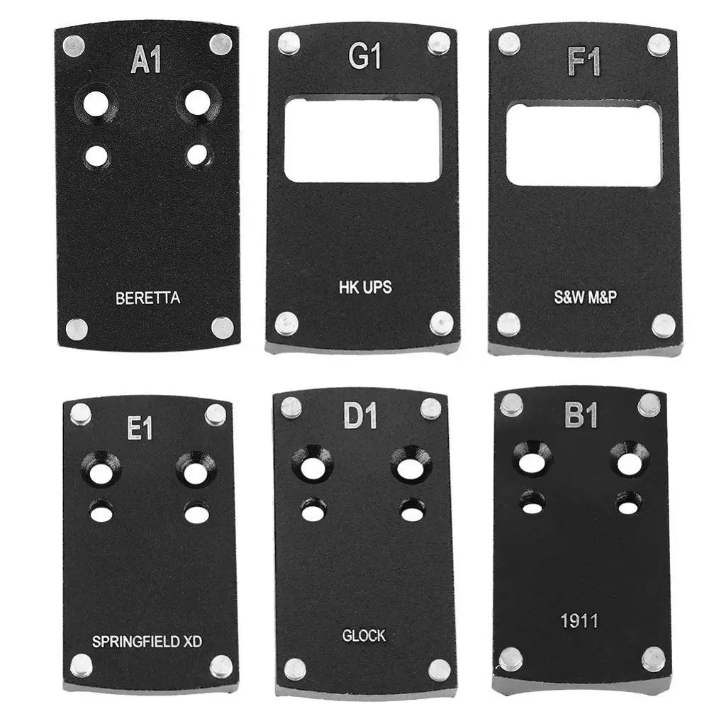 옵틱스 글록 G17 G19 1911 M&P 권총 리플렉스 사이트 마운트 어댑터 플레이트 (사이트마크 버리스 보텍스 마이크로 레드닷 스코프용)