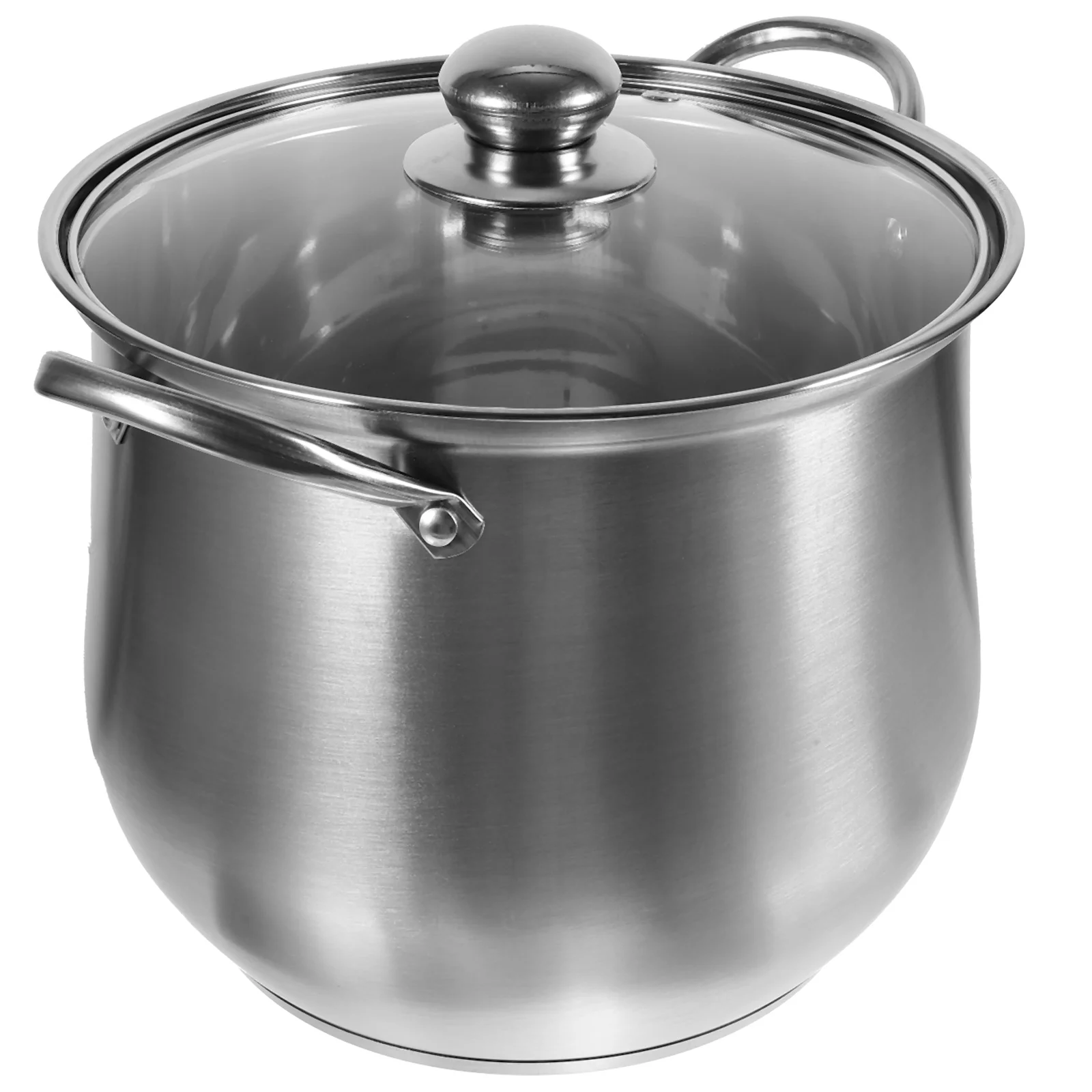 

Stainless Steel Stockpot Large Capacity Cooking Pot Soup Pan Drum Shape Thickened Kitchenware