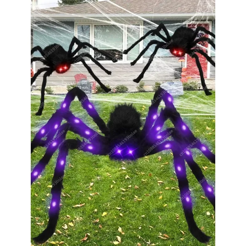 Halloween Luminous Spider Decoration Outdoor Courtyard Simulation Big Spider Scene Arrangement Dress Up Ornament