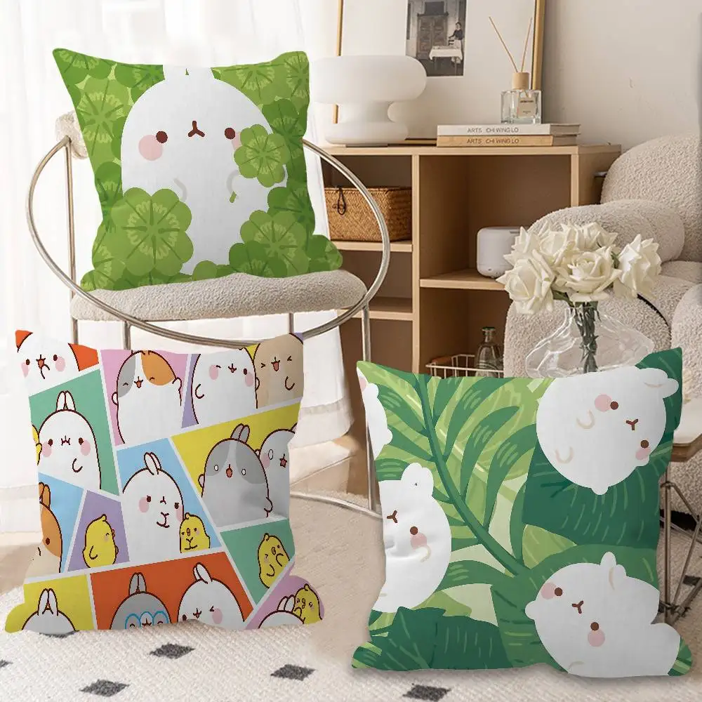 Korean Cute M-Molanges Rabbit Personalized picture text home decorative pillows Household Gifts 45x45cm
