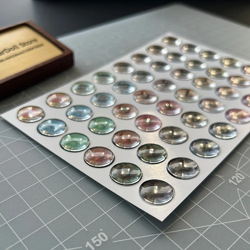 2.2-2.3mm Ultra-Thin 14mm Clear Glass Eye Chips for Blythe Doll Customization,Blythe Accessories