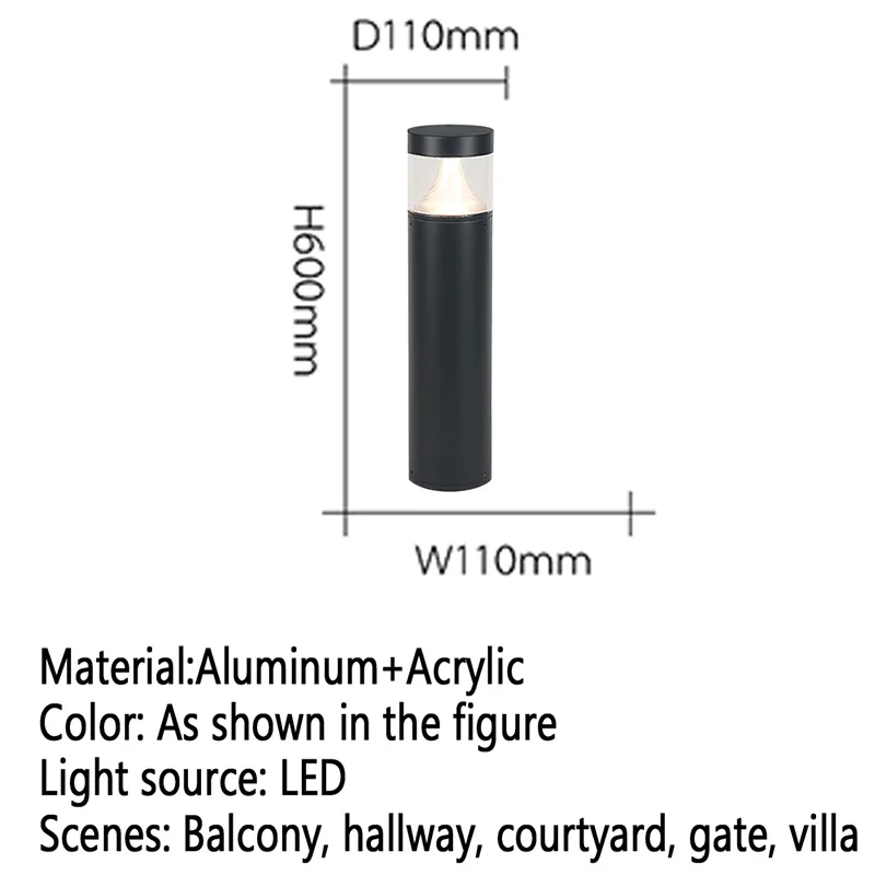 ABEL Lampada da giardino contemporanea per esterni Lampada da prato per quarti residenziali a LED elettrica impermeabile per villa, giardino, cortile ﻿