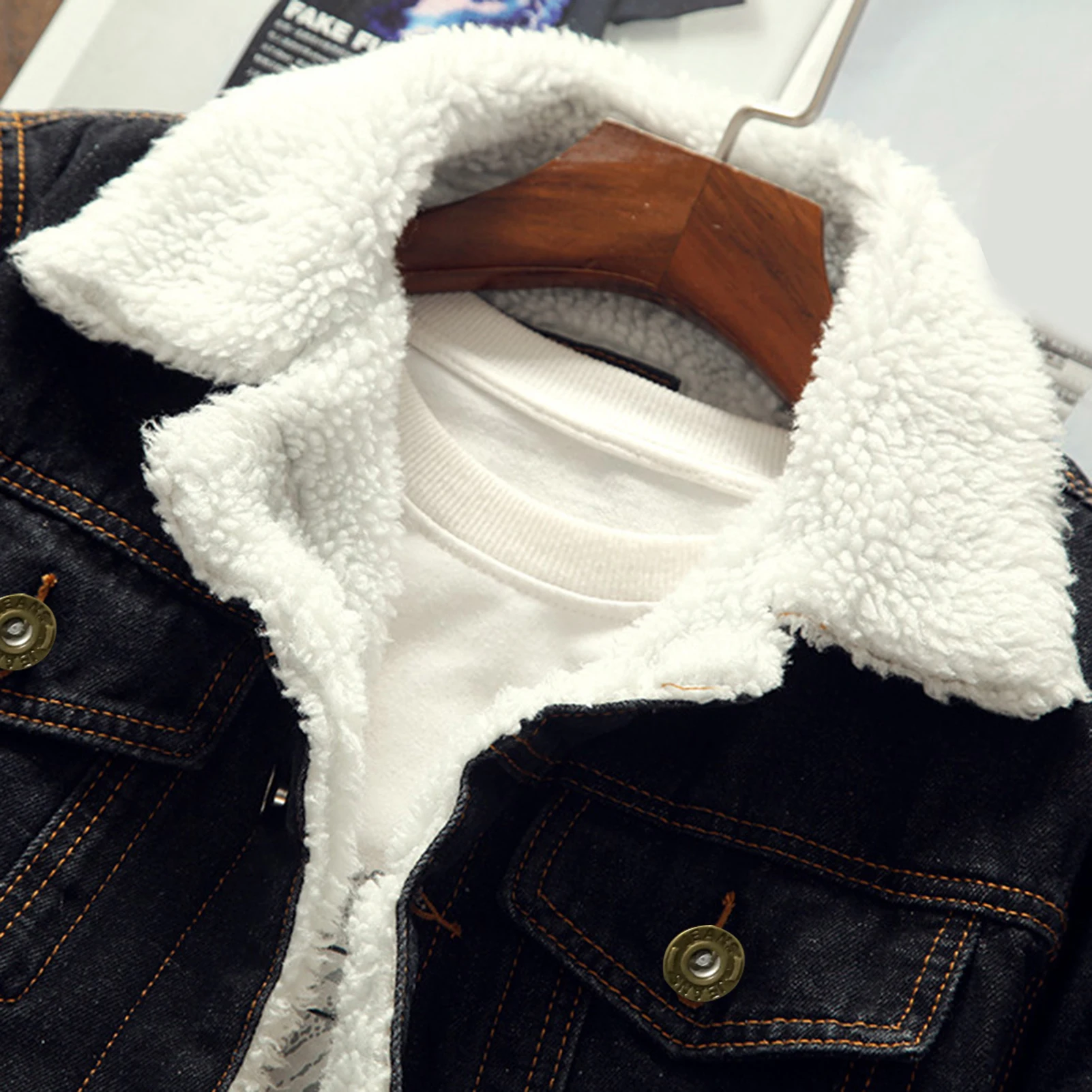 Мужская зимне-осенняя куртка, джинсовая флисовая утепленная зимняя джинсовая куртка, пальто, мужская отложная бархатная куртка, мужские меховые парки