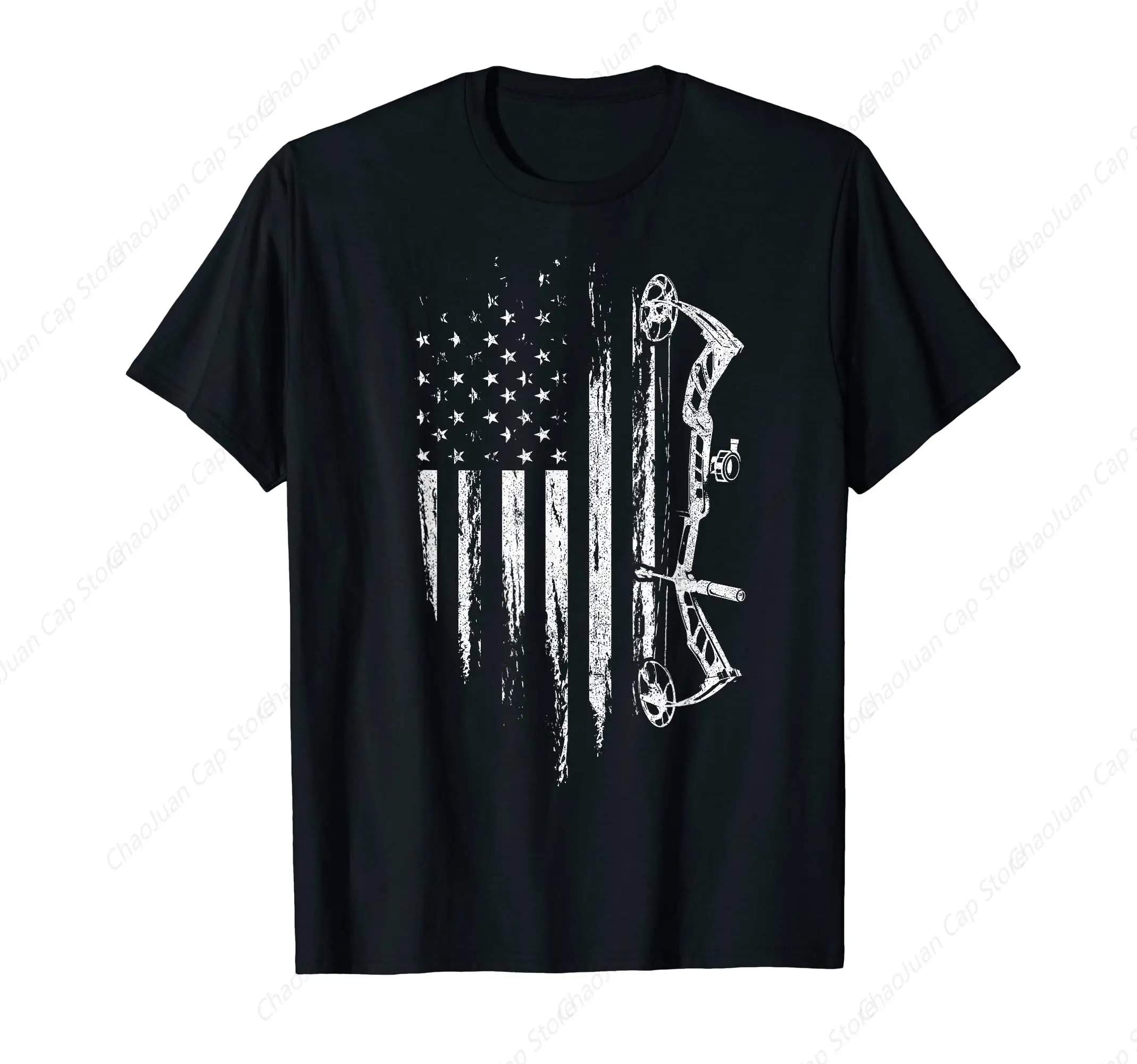 American Flag Bowhunting Bow Archery Gift For Deer Hunter T-Shirt