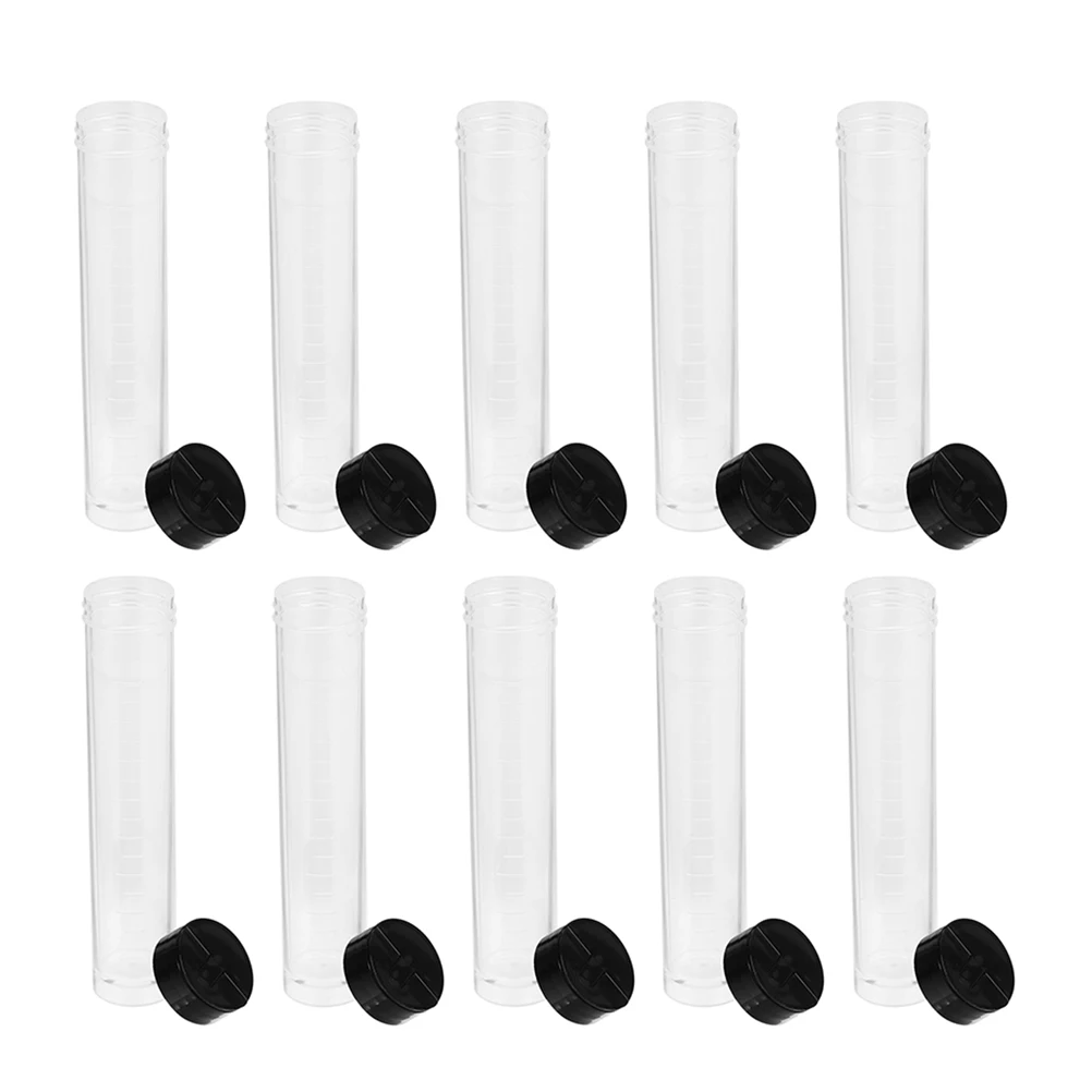 

10 Pcs Syringe Seal Bottle Measuring Vials Liquid Sample with Cover Empty Tubes for Injection Transparent Sampling Bottles