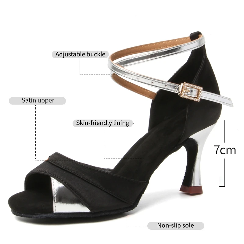 Scarpe da ballo latino da donna Scarpe da ballo professionali per ragazze da donna Sneaker 7 cm Scarpe da pratica per salsa jazz con suola morbida in pelle scamosciata