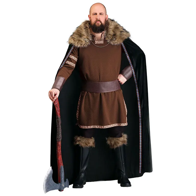 COS Halloween występ na scenie wykonuje dorosły Viking piraci renesansowy król rycerz płaszcz przebranie na karnawał