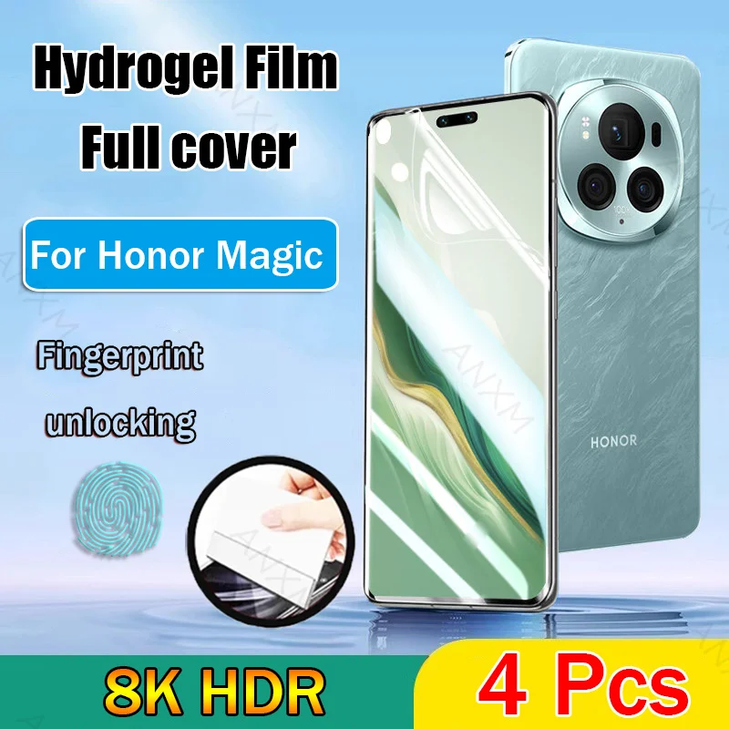 4Pcs Hydrogel Film For Honor Magic 6 5 4 Pro Lite Screen Protector Honor Magic6 Magic5 Magic 6 5 Lite 4 Pro Ultimata Not Glass