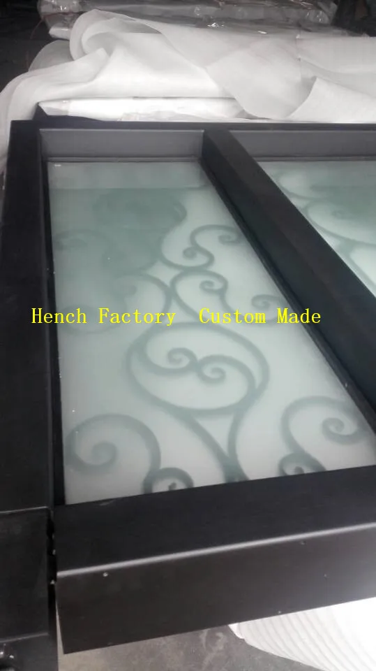 2026 New Design Entrance Security Interior Metal Glass Steel Wrought Iron Door