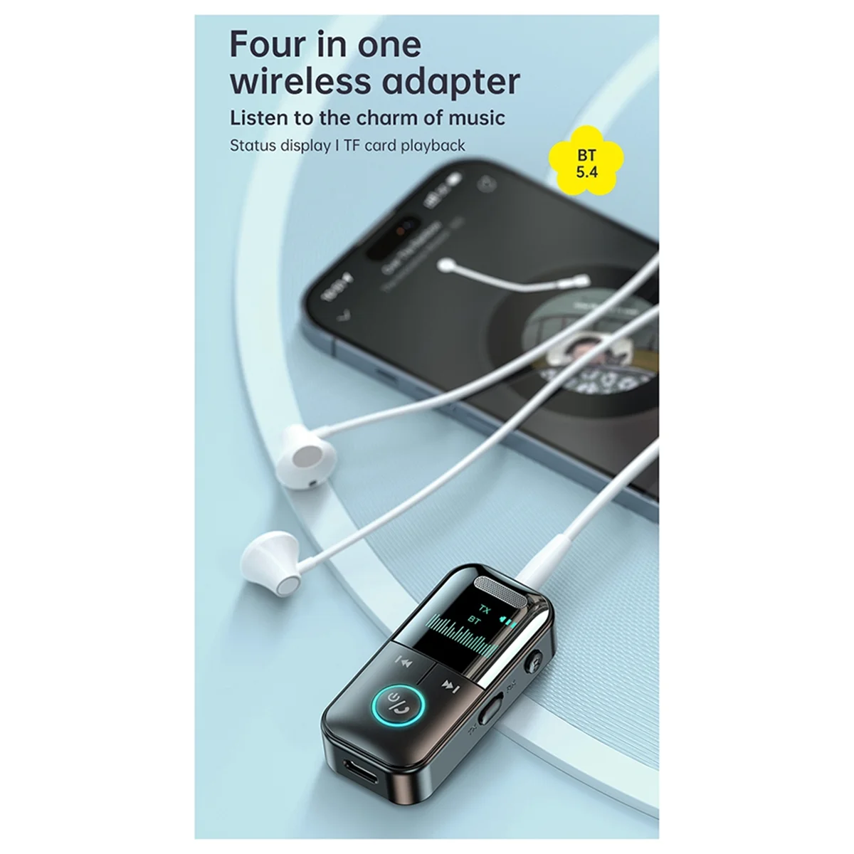 POP-lGT69 Mobile Phone Stereo Universal Version Bluetooth Audio Receiver and Transmitter Four-In-One Plug-in Card MP3