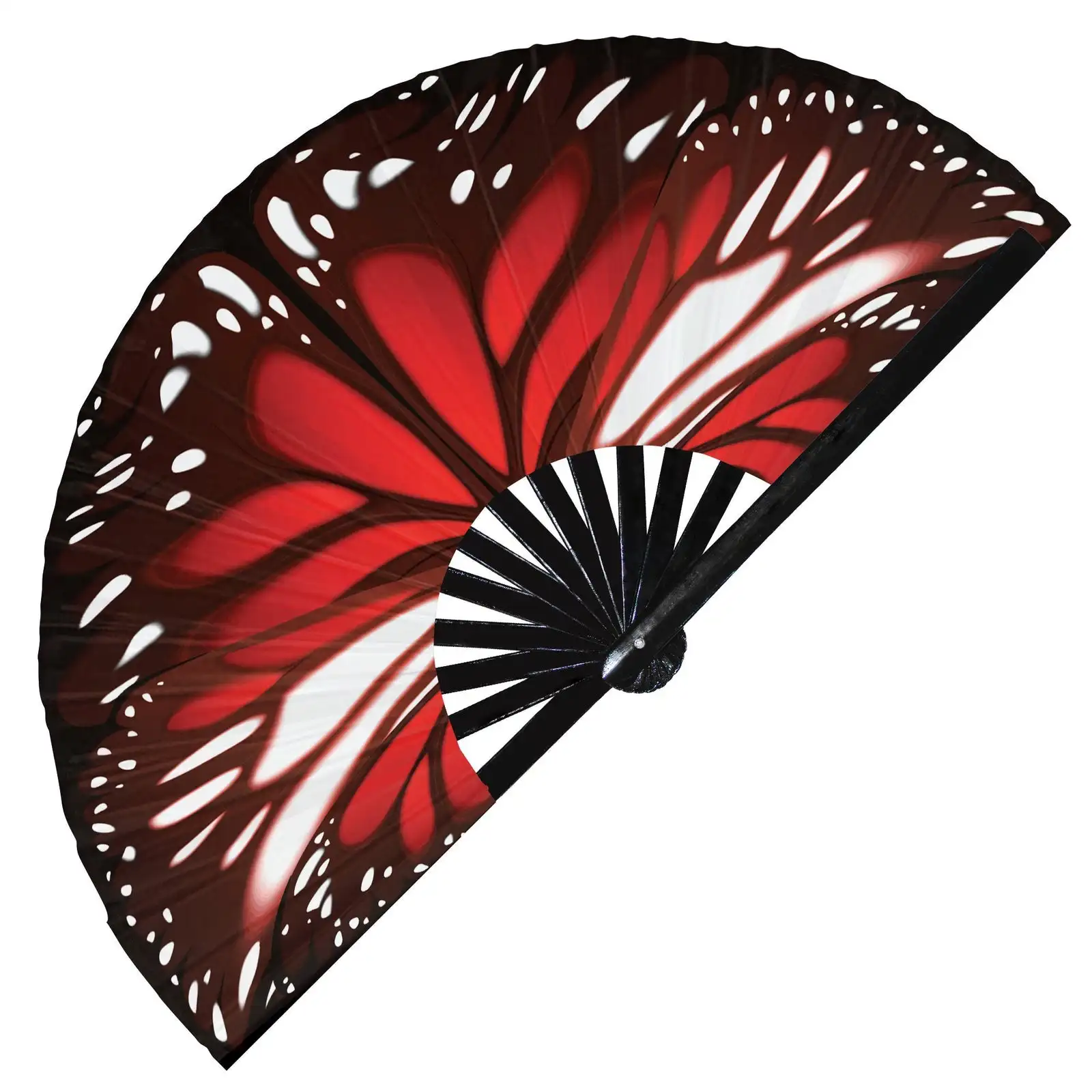 Butterfly Wing Folding Hand Rave Fan,Clack Handheld Fan for Line Dancing,Music Festivals,Carnival,Rainbow Outfits,Disco,Party