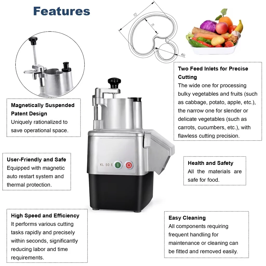 

Multifunction Electrical Commercial Fruit Vegetable Cutting 1mm Ginger Shredder Shredding Machine