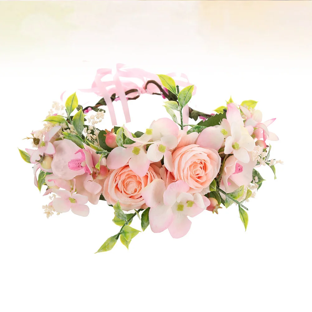 

Artificial Rose Flower Headband Sweet Elegant Design Vivid Rose Headwear Wedding Beach Party Photo Prop Hairband