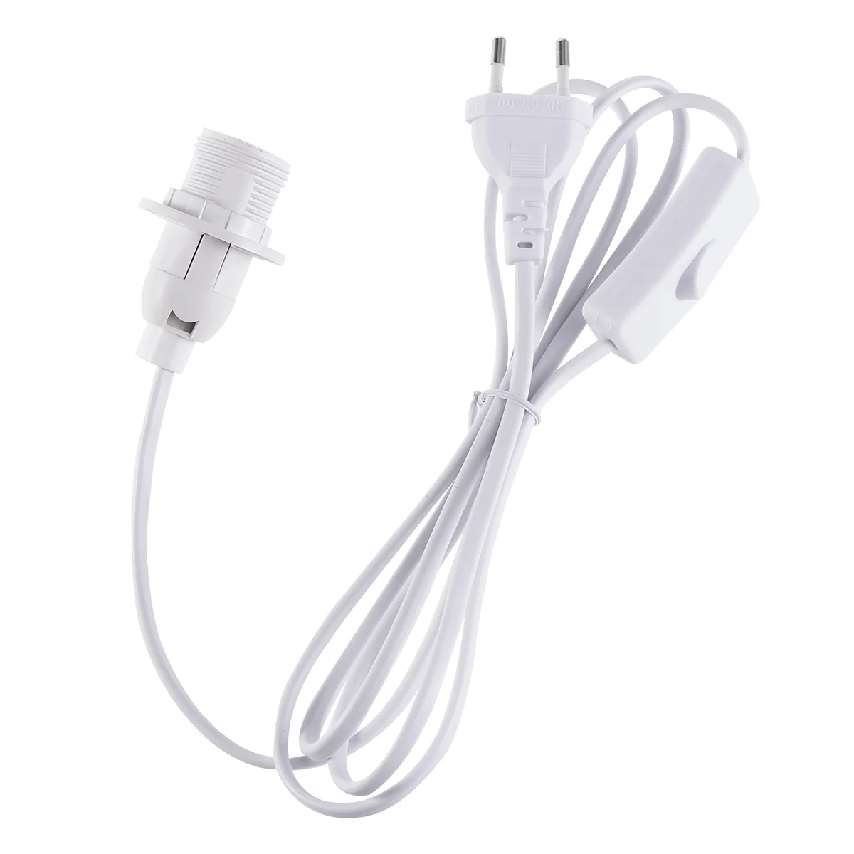 

18M White Cable With E14 Socket EU Plug Push Button Switch Light Extender Fire Resistant Extension Cord For Outdoor Kitchen