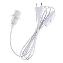 18M White Cable With E14 Socket EU Plug Push Button Switch Light Extender Fire Resistant Extension Cord For Outdoor Kitchen
