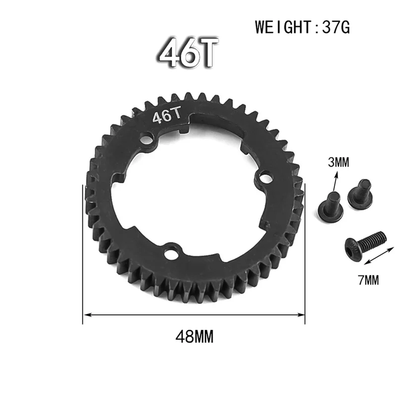 Steel Metal 46T Spur Gear 6447X for Traxxas 1/5 X-Maxx 1/7 XO-1 1/10 E-Revo 2.0 VXL New MAXX RC Car Upgrades Parts